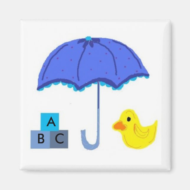 Baby Shower Umbrella and Duck Magnet (Front)