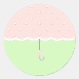 Baby Shower Umbrella Classic Round Sticker