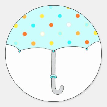Baby Shower Umbrella Classic Round Sticker by ebbies at Zazzle