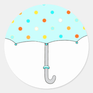 Baby Shower Umbrella Classic Round Sticker