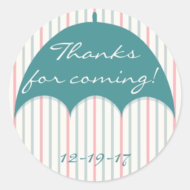 Baby Shower "Umbrella" Stickers 1 1/2" or 3" (Front)