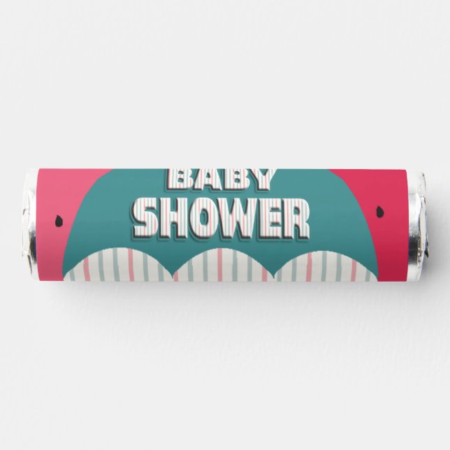 Baby Shower Umbrella Watermelon Breath Savers® Mints (Front)