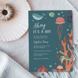 Baby Shower Under the Sea Ahoy It's a Boy Invitation