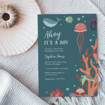 Baby Shower Under The Sea Ahoy It's A Boy Invitation by LittleBayleigh at Zazzle