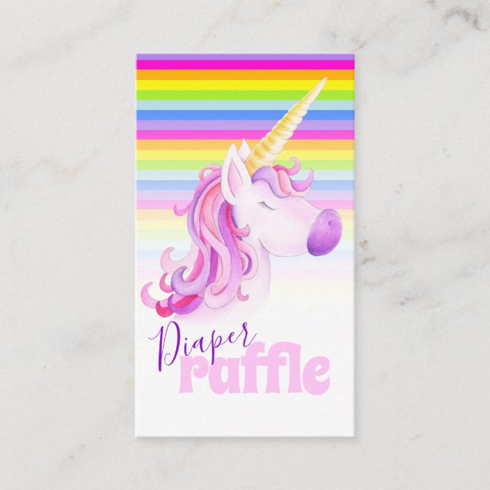 Baby Shower Unicorn Art Diaper Raffle Cards Zazzle Com