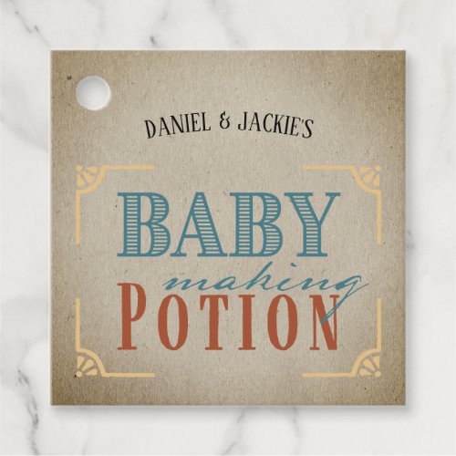 Baby Shower Vintage Baby Making Potion Favor Tags