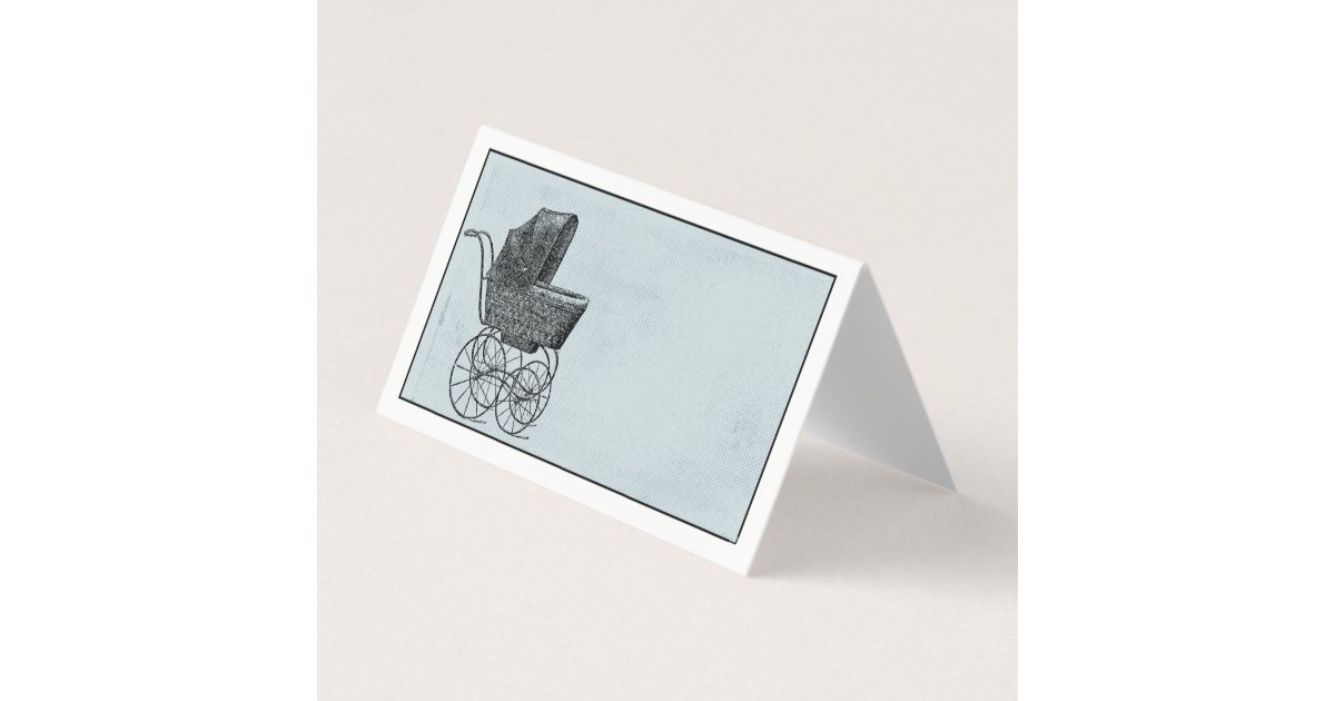 Baby Shower Vintage Baby Stroller Pram Place Card Zazzle Com