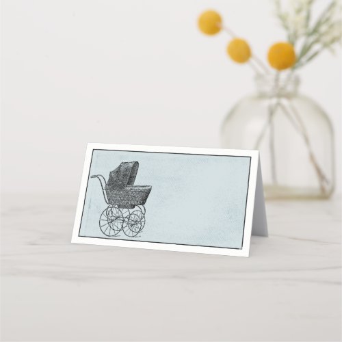 Baby Shower Vintage Baby Stroller Pram Place Card