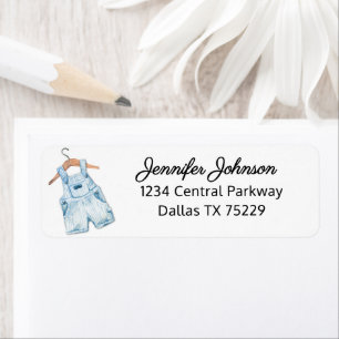 Baby Shower Vintage Blue Return Address Label