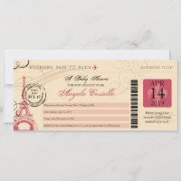 Baby Shower Vintage Paris Boarding Pass