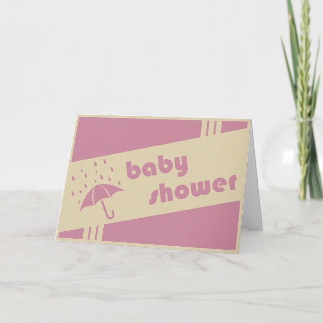 baby shower : vintage umbrella invitation (Front)