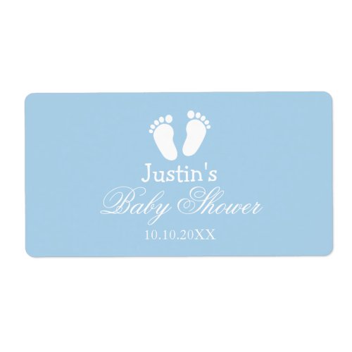 Baby shower water bottle stickers with little feet