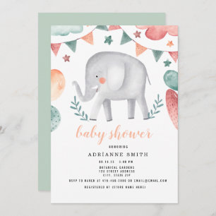 Baby Shower Watercolor Animal Save The Date
