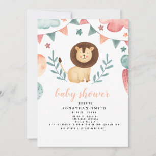 Baby Shower , Watercolor animal Save The Date