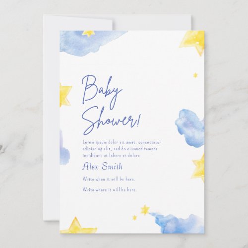 Baby shower watercolor blue Invitation