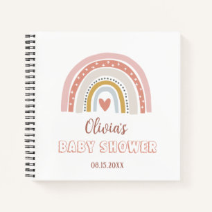 Baby Shower Watercolor Boho Rainbow Notebook