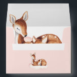Baby Shower Watercolor Deer Blush Pink Envelope<br><div class="desc">The design features a watercolor pink cloud with mama deer and baby deer and a blush pink envelope.</div>