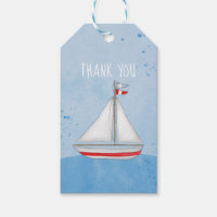 Baby Shower Watercolor Nautical Thank You Cute Gift Tags