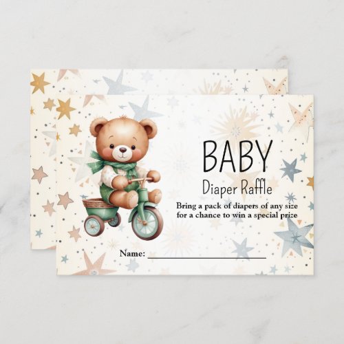 Baby Shower Watercolor Teddy Bear Party Enclosure Card