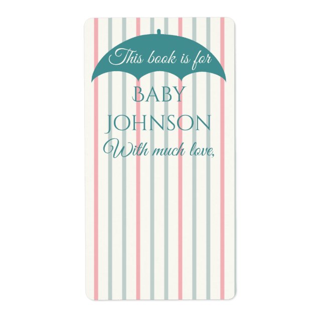 Baby Shower "Watermelon" Bookplate Sheet of 8 (Front)
