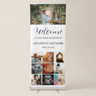 Baby Shower Welcome 10 Photo Collage Retractable Banner