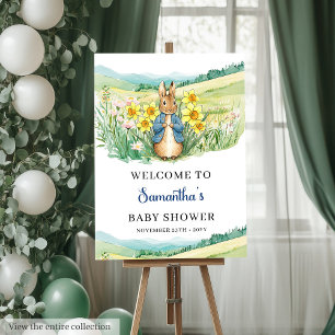 Baby Shower Welcome Board Watercolor Peter Rabbit