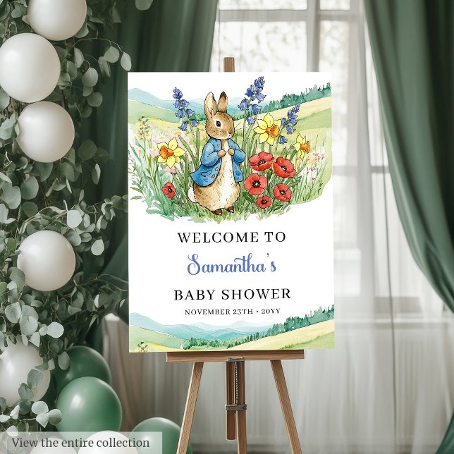 Baby Shower Welcome Board with Peter Rabbit Art (Baby Shower Welcome Board with Peter Rabbit Art)