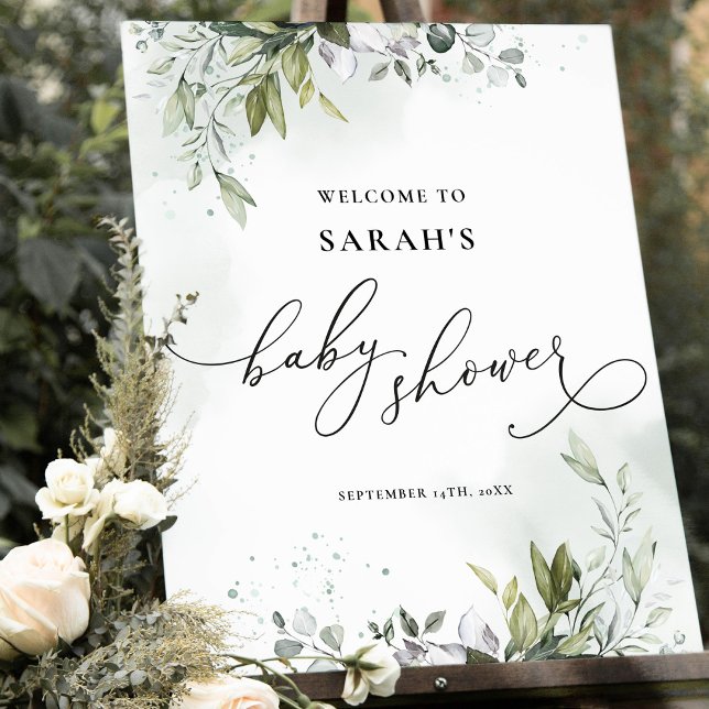 Baby Shower Welcome Party Greenery Sign Foam Board (Creator Uploaded)