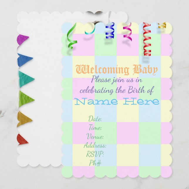 Baby Shower Welcome Personalize Destiny Destiny'S Invitation (Front/Back)