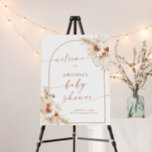 Baby Shower Welcome Sign | Boho Baby Shower Floral<br><div class="desc">This lovely Customizable Welcome Poster features a minimalist design with champagne flutes and is a beautiful way to warmly welcome your guests to your bridal shower or special event. Easily edit most wording to match your event! Text, background and arch colors are fully editable —> click the "Edit Using Design...</div>