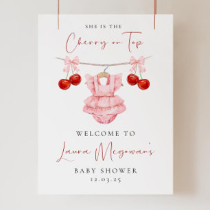 Baby Shower Welcome Sign, Cherry on top Sign, Coqu Foam Board