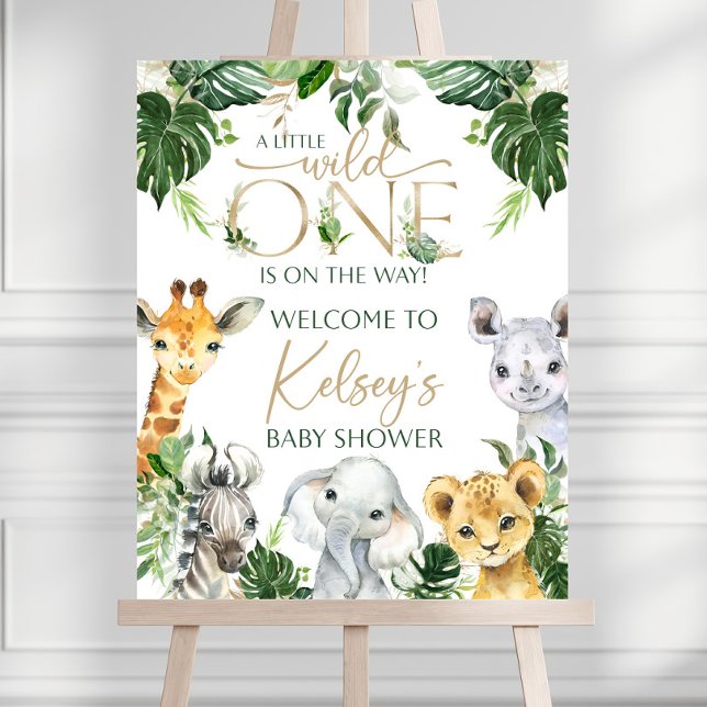 Baby shower welcome sign Editable Safari Jungle  (Creator Uploaded)