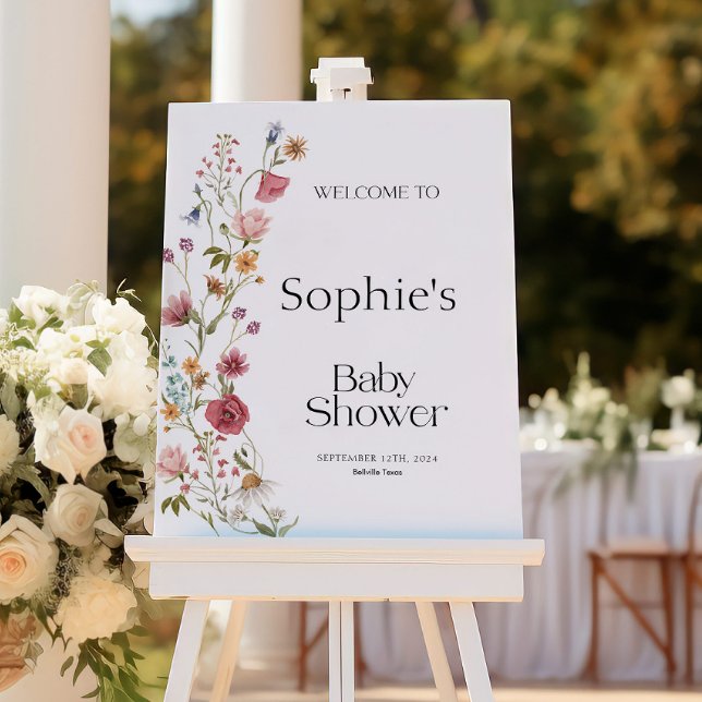 Baby Shower Welcome Sign Floral (Creator Uploaded)