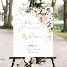 Baby Shower Welcome Sign, Floral Baby Shower Welco