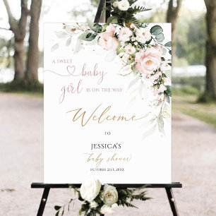 Baby Shower Welcome Sign, Floral Baby Shower Welco Foam Board