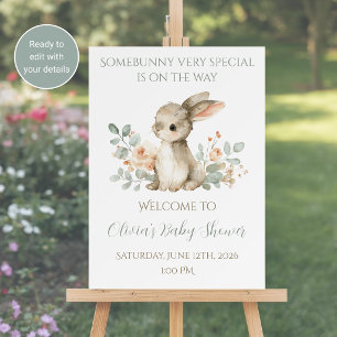 Baby Shower Welcome Sign Some Bunny is on the Way