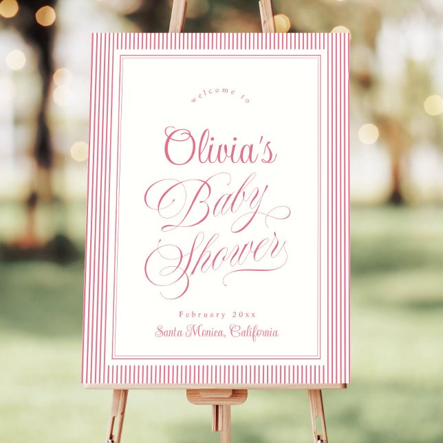 Baby Shower Welcome Sign Template, Modern Retro  (Creator Uploaded)
