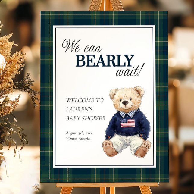 Baby Shower Welcome Sign We can Bearly Wait Luxury (Creator Uploaded)