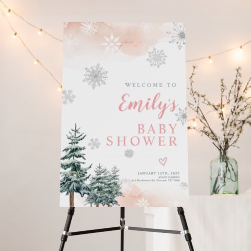 Baby shower welcome sign winter wonderland foam board