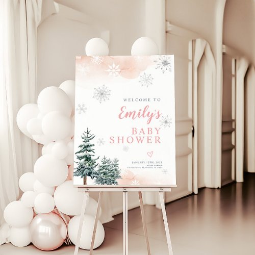 Baby shower welcome sign winter wonderland foam board