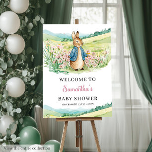Baby Shower Welcome Sign with Peter Rabbit Theme