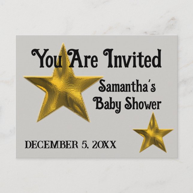 Baby Shower Welcome Superstar Star Invitation (Front)