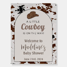 Baby Shower Welcome Western Cowboy Foam Board