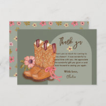 Baby Shower Western Cowgirl Boots Flowers Cute Tha