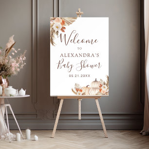 Baby Shower White Pumpkins Boho Terracotta Foam Bo Board