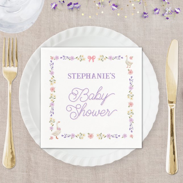 Baby Shower Wildflowers Geese Personalized Napkins (Creator Uploaded)