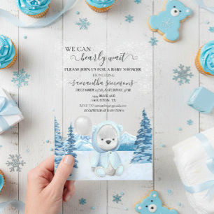 Baby shower Winter Teddy Bear Acrylic Invitations
