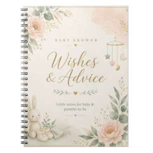Baby Shower Wishes & Advice Notebook   Keepsake fo
