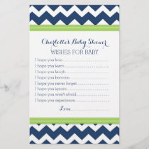 Baby Shower Wishes for Baby Lime Blue Chevron