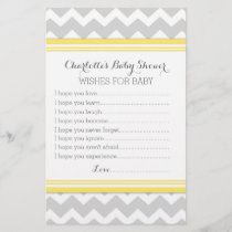 Baby Shower Wishes for Baby Yellow Chevron